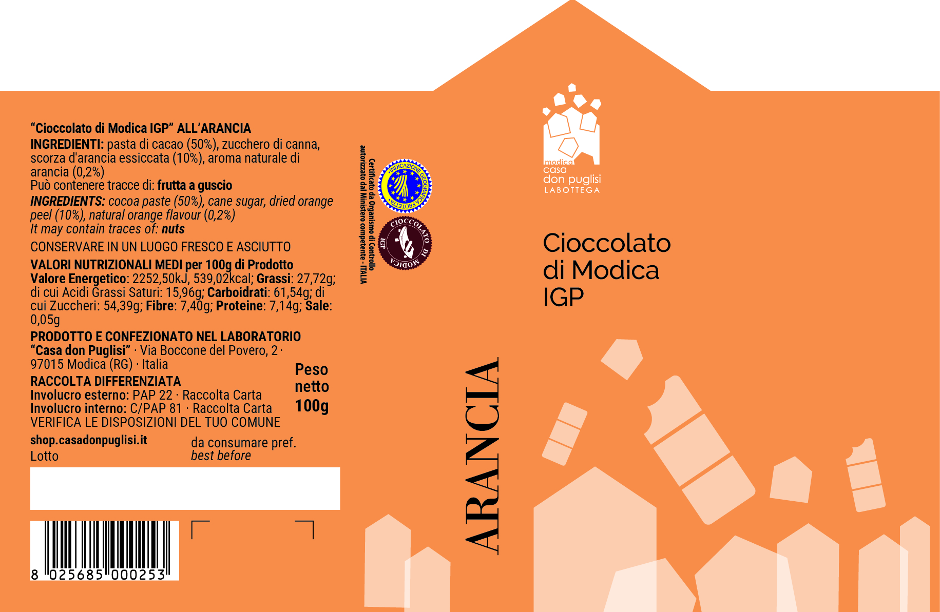 CIOCCOLATO DI MODICA IGP ALL’ARANCIA - immagine 2