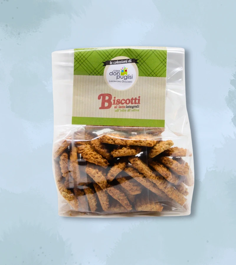 BISCOTTI AL LATTE INTEGRALI ALL’OLIO DI OLIVA