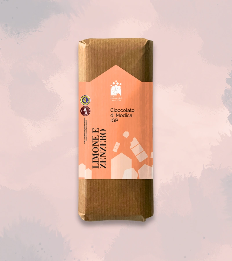CIOCCOLATO DI MODICA DI MODICA IGP AL LIMONE E ZENZERO